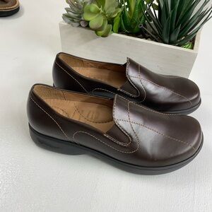Dansko Brown Leather Loafers Slip-On Comfort